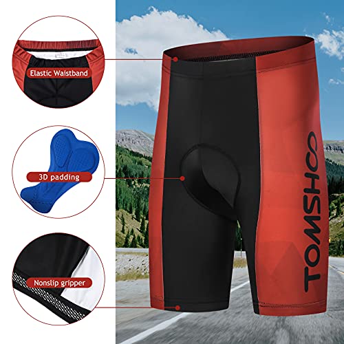 TOMSHOO Ropa de Ciclismo MTB, Traje Ciclismo Hombre, Maillots de Ciclismo Verano, Manga Corta y Pantalones Cortos con 3D Gel Acolchados para Bicicleta MTB Deportes