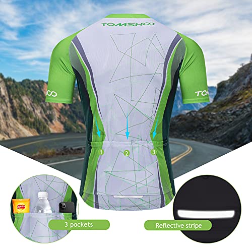 TOMSHOO Ropa de Ciclismo MTB, Traje Ciclismo Hombre, Maillots de Ciclismo Verano, Manga Corta y Pantalones Cortos con 6D Gel Acolchados para Bicicleta MTB Deportes