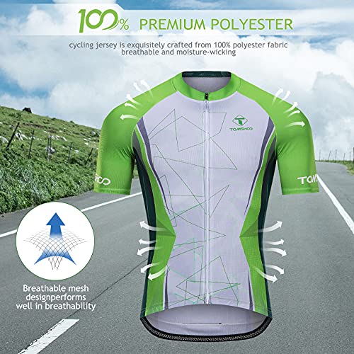 TOMSHOO Ropa de Ciclismo MTB, Traje Ciclismo Hombre, Maillots de Ciclismo Verano, Manga Corta y Pantalones Cortos con 6D Gel Acolchados para Bicicleta MTB Deportes