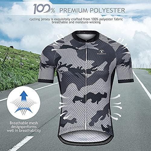 TOMSHOO Ropa de Ciclismo MTB, Traje Ciclismo Hombre, Maillots de Ciclismo Verano, Manga Corta y Pantalones Cortos con 8D Gel Acolchados para Bicicleta MTB Deportes