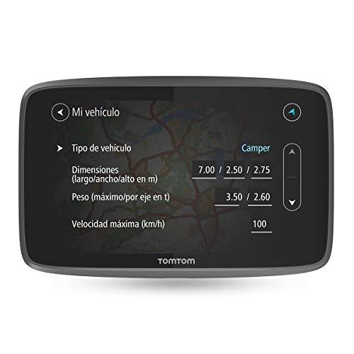 TomTom GO Camper, GPS para caravana, 6 Pulgadas, con Actualizaciones Mediante Wi-Fi, PDI para Caravanas y Autocaravanas, Mapas de Todo el Mundo, Tomtom Road Trips