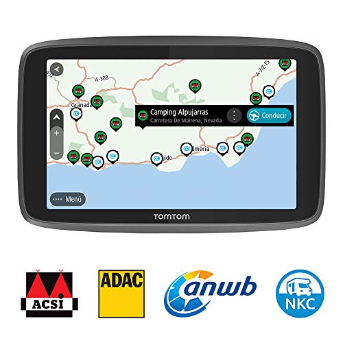 TomTom GO Camper, GPS para caravana, 6 Pulgadas, con Actualizaciones Mediante Wi-Fi, PDI para Caravanas y Autocaravanas, Mapas de Todo el Mundo, Tomtom Road Trips