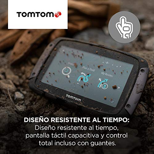 TomTom Rider 500 - GPS para motocicletas, 4.3 pulgadas con carreteras montañosas, actualizaciones mediante Wi-Fi, compatible Siri y Google Now, Traffic y Radares de tráfico, 49 mapas