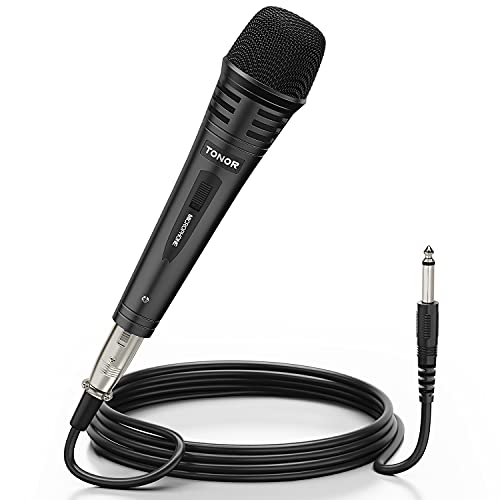 TONOR Micrófono Dinámico Profesional con Cable para DVD/TV/Audio/Reverberador/Mezclador/Autobús Turístico