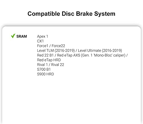 TOP BRAKE pastillas de freno de disco bicicleta para AVID SRAM Level TLM/Ultimate,Force 22/1,Red eTap HRD,Rival 1 / Rival 22,S700 B1, S900 HRD (Performance - Rojo)