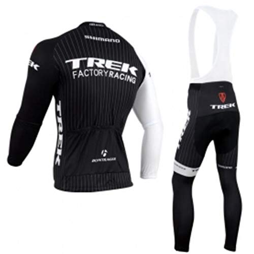 TOPBIKEB Conjunto de Ropa de Ciclismo de Manga Larga para Hombre para Invierno, Jersey de Ciclismo de vellón térmico con pantalón Largo para MTB