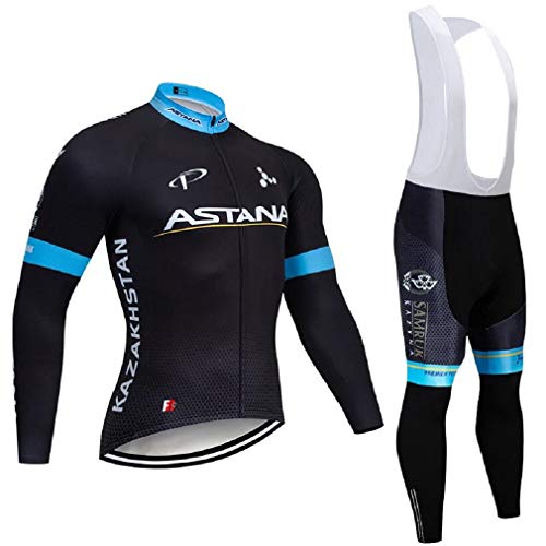 TOPBIKEB Conjunto Ropa Equipacion para Hombre, Mangas Largas Maillot Ciclismo Hombre+Culotte Ciclismo Culote Bicicleta para MTB