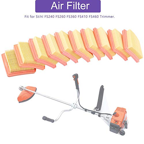 TOPINCN Filtro De Aire Limpiador Mercado De Accesorios Fácil Instalación para Stihl Fs410 Fs460 Fs240 Fs260 Fs360 Trimmer 10 Piezas