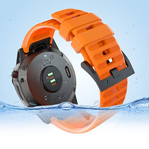 TOPsic Correa para Garmin Fenix 5X, Suave Silicona Banda de Reemplazo para Fenix 5X Sapphire Multisport 51mm GPS Watch/Fenix 3/ Fenix 3 HR/Fenix 5X Plus/Fenix 6X/Fenix 6X Pro