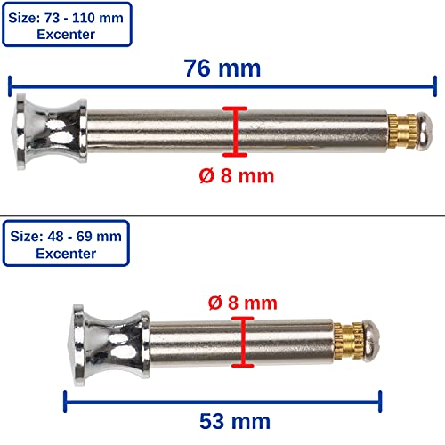 Tornillo extensor de cesta, longitud de 48-69 mm con tornillo de bloqueo ajustable, diámetro 8 mm, cesta de tornillo de reemplazo, acero inoxidable, pieza de repuesto para tapón de fregadero cocina