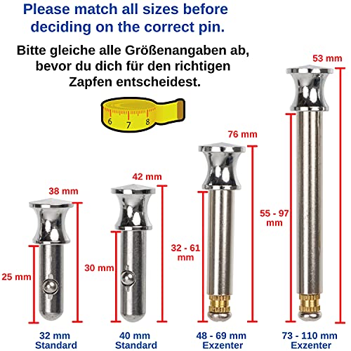 Tornillo extensor de cesta, longitud de 48-69 mm con tornillo de bloqueo ajustable, diámetro 8 mm, cesta de tornillo de reemplazo, acero inoxidable, pieza de repuesto para tapón de fregadero cocina