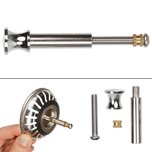 Tornillo extensor de cesta, longitud de 48-69 mm con tornillo de bloqueo ajustable, diámetro 8 mm, cesta de tornillo de reemplazo, acero inoxidable, pieza de repuesto para tapón de fregadero cocina