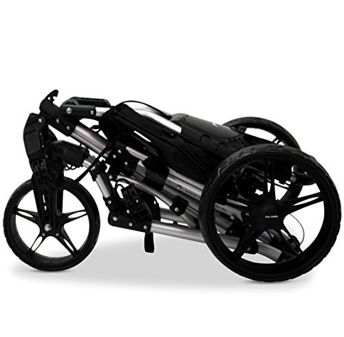 Tour-made RT-140 V2 - Carrito de golf (3 ruedas), Swivel - Mochila, color plateado y negro