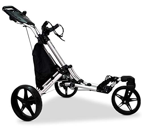 Tour-made RT-140 V2 - Carrito de golf (3 ruedas), Swivel - Mochila, color plateado y negro
