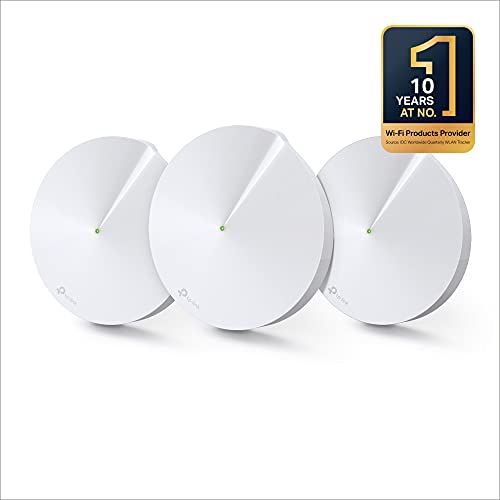 TP-Link Deco M9 Plus (3-Pack) - AC2200 Wi-Fi Mesh inteligente, Tri-Banda hasta 600 m², Hub Smart IoT, Zigbee, 2 x puerto Gigabit, Bluetooth 4.2, 4 x 4 MU-MIMO, CPU Qualcomm