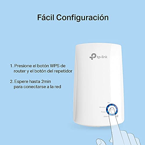 TP-Link N300 Tl-WA850RE - Repetidor Extensor de Red WiFi (2.4 GHz, 300 Mbps, Puerto Ethernet, Modo Ap y Extensor, Antenas Internas), Blanco