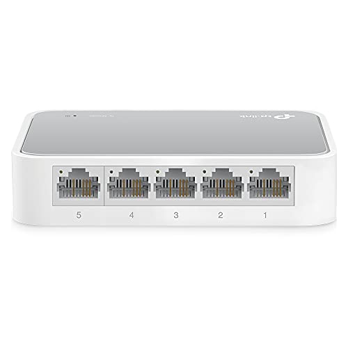 TP-Link TL-SF1005D - Switch Ethernet con 5 Puertos (10/100 Mbps, RJ45, Concentrador de ethernet, Plug and Play, sin Ventilador, No Gestionado)