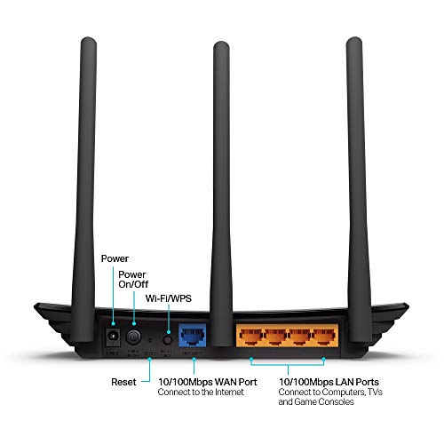 TP-Link TL-WR940N Router Inalámbrico Repetidor de WIFI Punto de Acceso N450 MBps, Alta Sensibilidad, WPS, 4 LAN, 1 WAN, Tecnología 3 x 3 MIMO, Negro