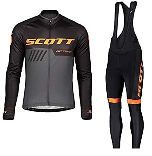 Traje Bicicleta Hombre Invierno, Conjunto Ciclismo Térmico de Manga Larga Incluye Maillot Ciclismo Polar Térmico