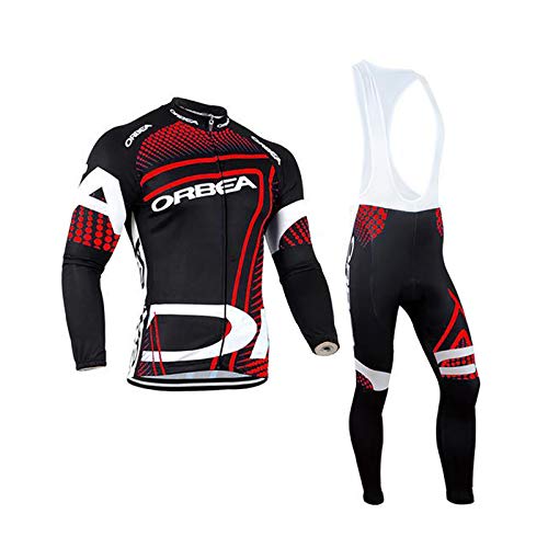 Traje Ciclismo Hombre Conjunto Ropa Bicicleta Invierno Maillot Ciclismo Hombres Manga Larga y Pantalones Ajustados 3D MTB Manga Larga