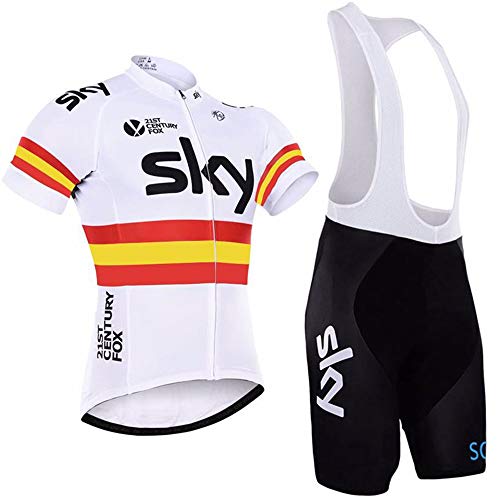 Traje Ciclismo Hombre Manga Corta Conjunto Ropa Bicicleta Verano Maillot MTB Equipos Verano con 5D Acolchado De Gel