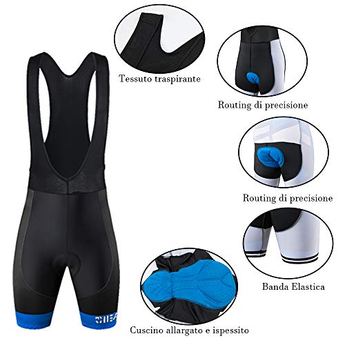 Traje Equipacion Ciclismo Hombre Verano Maillot Ciclista Manga Corta con Corto con 3D Gel Pad Ciclista Hombre Verano