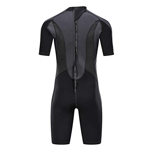 Trajes de Neopreno de 3 mm para Hombres, de Neopreno Premium con Cremallera Trasera, Trajes de Buceo Cortos para Surf, Snorkel, piragüismo, Pesca submarina, Piel de Buceo(Negro 2XL)