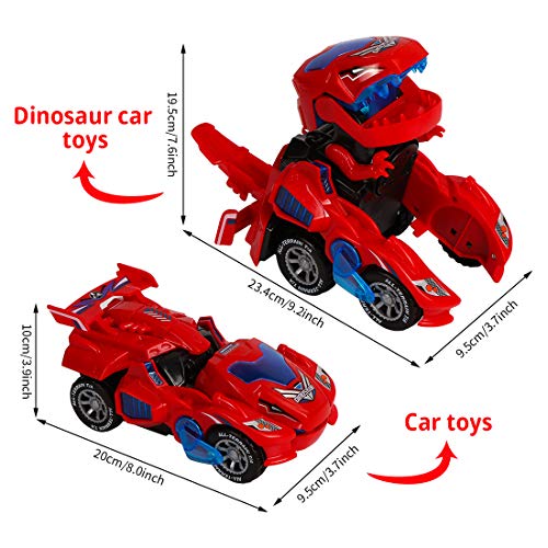 Transformación Dinosaurio Coche, Vehículos de Dinosaurios, Coche Transformer Dinosaurio, Robot de Coche Transformador de Dinosaurio Juguetes Regalos de Cumpleaños Niños Juguetes, Dinosaurios Juguetes