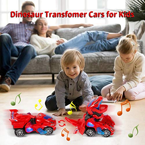 Transformación Dinosaurio Coche, Vehículos de Dinosaurios, Coche Transformer Dinosaurio, Robot de Coche Transformador de Dinosaurio Juguetes Regalos de Cumpleaños Niños Juguetes, Dinosaurios Juguetes