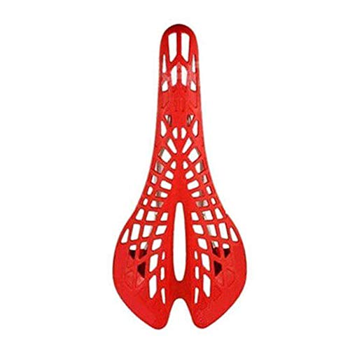 Tree2018 Sillín de bicicleta Asiento de montar ergonómico Ciclismo Bicicleta de montaña Deportes Hueco Spider Web Ultra Light Accesorios de absorción de golpes Reemplazo (rojo)