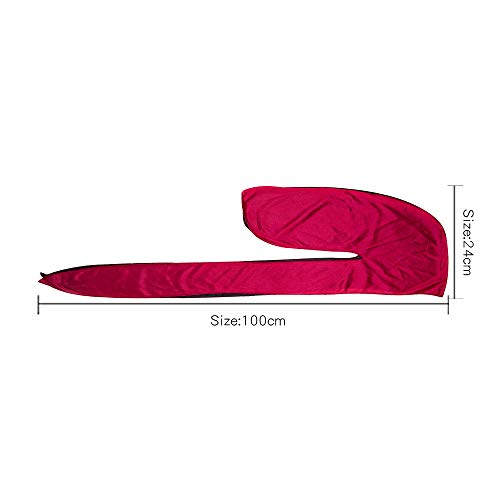 Treer Hombres Mujers Durag de Seda con Cola Larga, Sedoso y Suave Hip Hop Turbante Bicolor para Danza Callejera, Ciclismo al Aire Libre y Decoración Diaria (Morado + Negro,100cm)