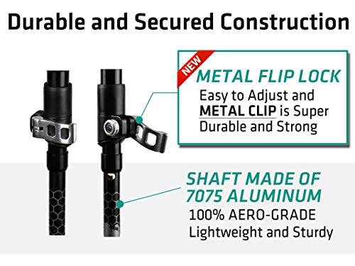 Trekology Trek-Z - Bastones de senderismo (2 unidades, plegables, de aluminio, 7075, con cierre rápido ajustable, plegable)