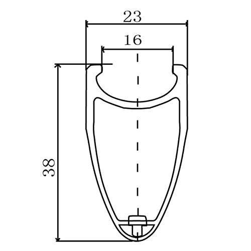 TRIAERO estándar 38 mm 700C Ruedas de Bicicleta de Carretera de Carbono Freno de llanta Aero 1460g 23 mm Externo, 16 mm de Ancho Interno Escalada y Sprint