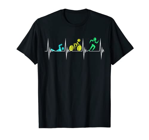 Triatlón Latidos del corazón EKG Pulso Triatlón Camiseta