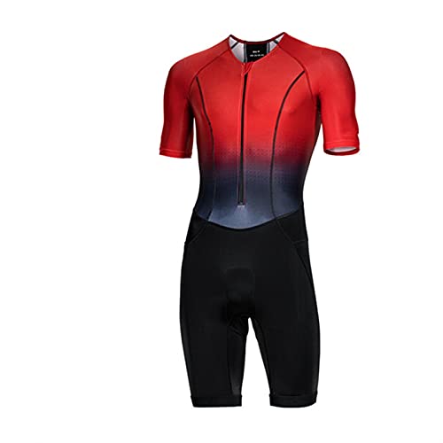 Triatlón Tri Sitio - Elite de manga corta for hombre Triathlon Triathlon TriSuit Race Skinsuit Ciclismo Speed ​​Traje (Color : 1, Size : XXXX-Large)