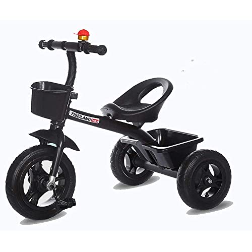 Triciclo para bebés Bebé plegable para pasear y montar con un volante con manija de empuje y un cubo de arena de Carretera para niños (Color: Verde, Tamaño: Talla única) s para 1-3 años Happy house