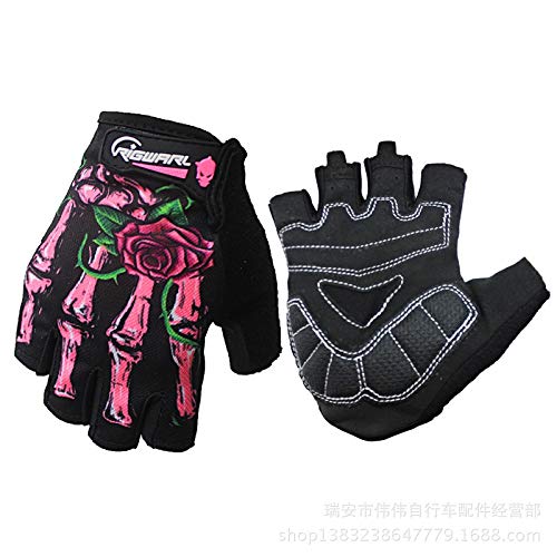 Trihedral-X Nuevos Guantes de Ciclismo for Bicicletas de Ciclismo Guantes de Medio Dedo for Bicicleta de montaña Factory Ghost Finger Corto (Color : Green, Size : M)