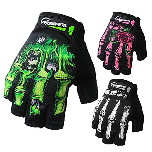 Trihedral-X Nuevos Guantes de Ciclismo for Bicicletas de Ciclismo Guantes de Medio Dedo for Bicicleta de montaña Factory Ghost Finger Corto (Color : Green, Size : M)