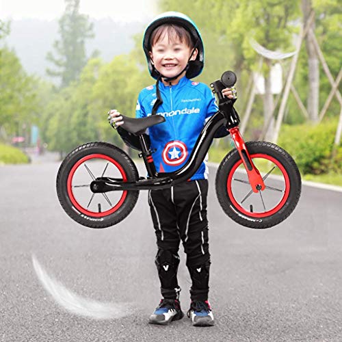 Trike Bicicleta de equilibrio para niños, para niños al aire libre, tipo competición, para principiantes, sin entrenamiento de pedales, rueda inflable para niños de 2 a 6 años, 3 colores (Color: