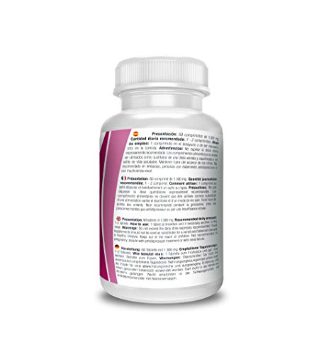 Triptofano con magnesio y vitamina b6, mas melatonina, espirulina, vitamina B3 y B5, 60 comprimidos de 1.300 mg. Antiestres natural, contra la ansiedad natural, propulsor de serotonina natural