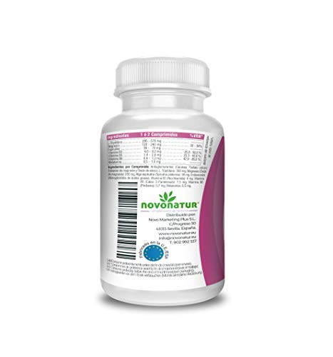 Triptofano con magnesio y vitamina b6, mas melatonina, espirulina, vitamina B3 y B5, 60 comprimidos de 1.300 mg. Antiestres natural, contra la ansiedad natural, propulsor de serotonina natural