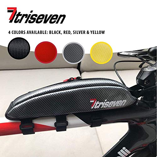 TriSeven Bolsa de Triciclo de Carbono Aero 10 - Almacenamiento liviano para triatlones y MTB | ¡Tiene 6 geles, nutrición, Bomba, Llaves, Herramientas y más!