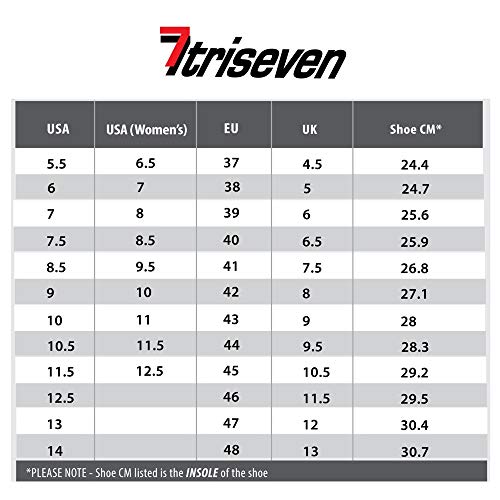 TriSeven Premium Triathlon Bicicleta Guantes – Ultra Ligero, Transpirable y Fibra de Vidrio Suela, la Manera más rápida Zapatos en la übergangszone (46)