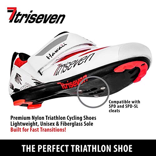 TriSeven Premium Triathlon Bicicleta Guantes – Ultra Ligero, Transpirable y Fibra de Vidrio Suela, la Manera más rápida Zapatos en la übergangszone (46)
