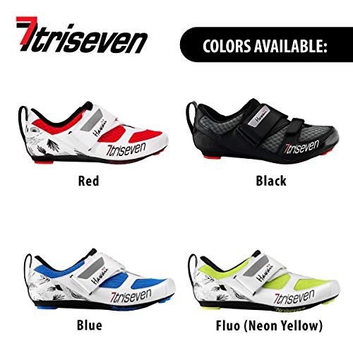 TriSeven Premium Triathlon Bicicleta Guantes – Ultra Ligero, Transpirable y Fibra de Vidrio Suela, la Manera más rápida Zapatos en la übergangszone (46)