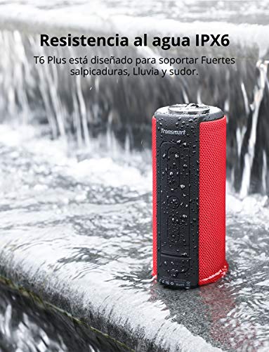 Tronsmart T6 Plus Altavoces Bluetooth 40W, Altavoz Portatiles Waterproof IPX6 con Powerbank, 15 Horas de Reproducción, Sonido Estéreo, Efecto de Triple Bajo, Speaker Bluetooth 5.0
