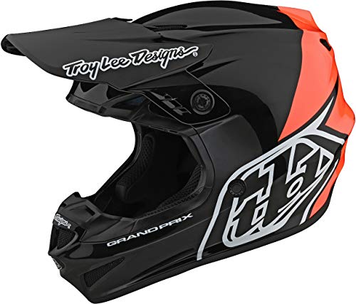 Troy Lee Designs Adulto | Offroad | Motocross | GP Block Casco (Negro/Naranja, Pequeño)