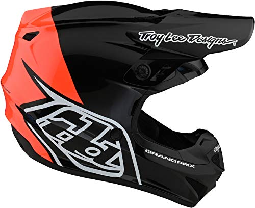 Troy Lee Designs Adulto | Offroad | Motocross | GP Block Casco (Negro/Naranja, Pequeño)