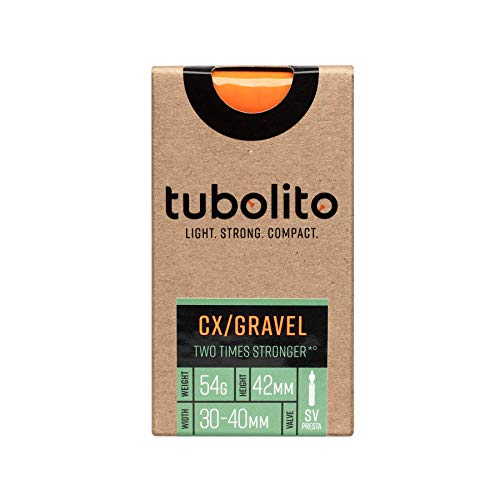 Tubolito Tubo-CX/Gravel-700C/28 - Válvula de 42 mm, cámara de Aire Unisex, Color Naranja