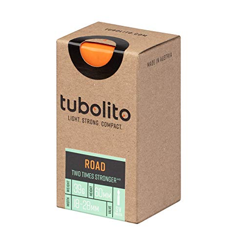 Tubolito Tubo-Road - Cámara de Aire Unisex para Bicicleta de Adulto, Color Naranja, tamaño 700C - 60mm